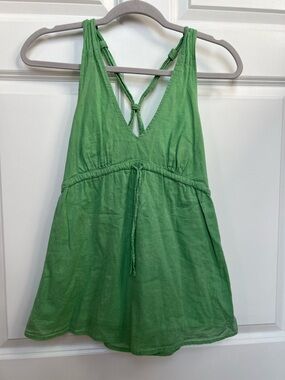 Mint Green Sleeveless Top with V-Neck by Split
